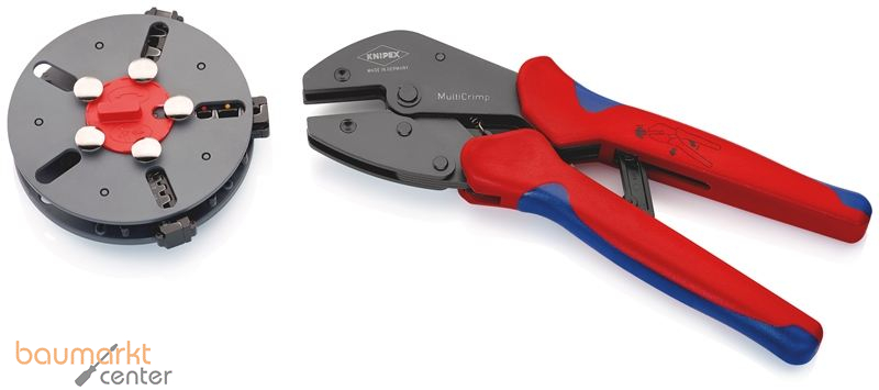 KNIPEX 97 33 01 MultiCrimp� Crimpzange mit Wechselmagazin mit Mehrkomponenten-H�llen br�niert 250 mm