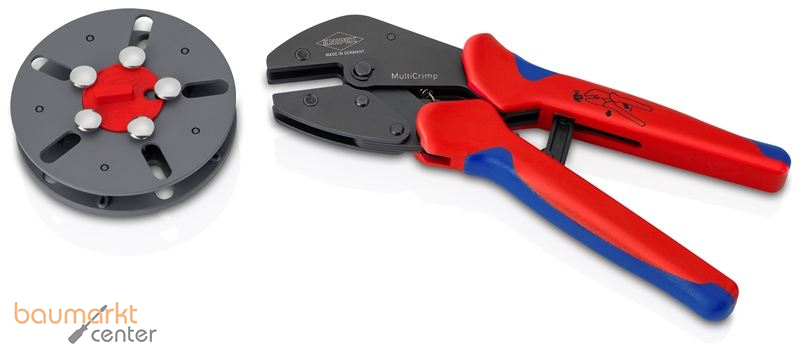 KNIPEX 97 33 LE MultiCrimp� Crimpzange mit Wechselmagazin, leer mit Mehrkomponenten-H�llen br�niert 250 mm