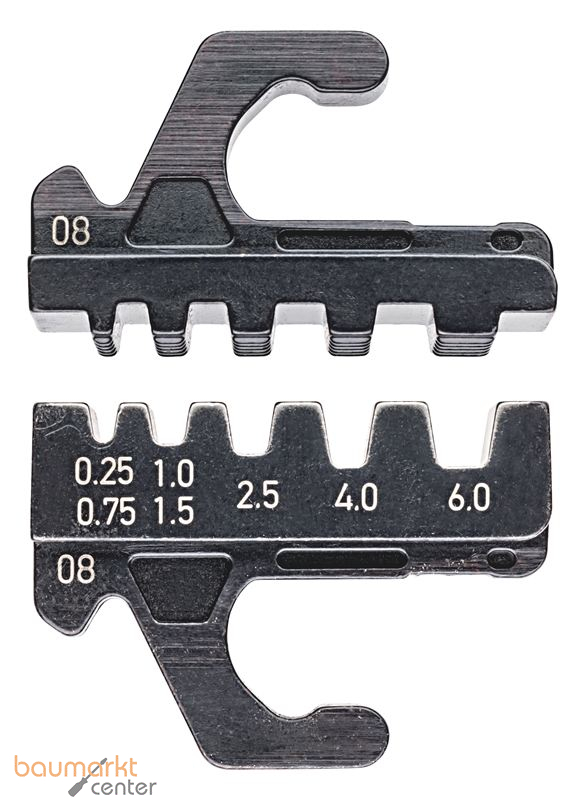 KNIPEX 97 39 08 Crimpeinsatz f�r isolierte + unisolierte Aderendh�lsen 0,25 - 6 mm�