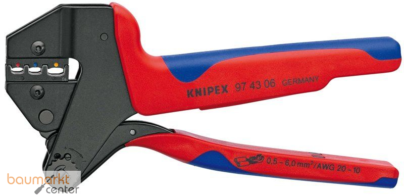 KNIPEX 97 43 06 Crimp-Systemzange f�r auswechselbare Crimpeins�tze mit Mehrkomponenten-H�llen br�niert 200 mm