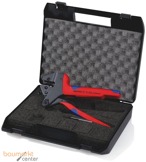 KNIPEX 97 43 200 Crimp-Systemzange f�r auswechselbare Crimpeins�tze mit Mehrkomponenten-H�llen br�niert 200 mm
