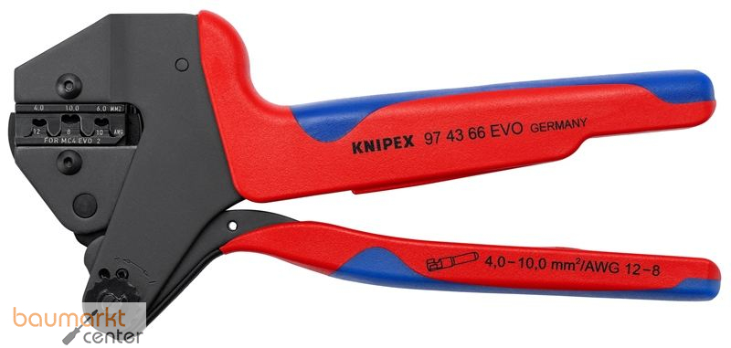 KNIPEX 97 43 66 EVO Crimp-Systemzange f�r auswechselbare Crimpeins�tze mit Mehrkomponenten-H�llen br�niert 200 mm
