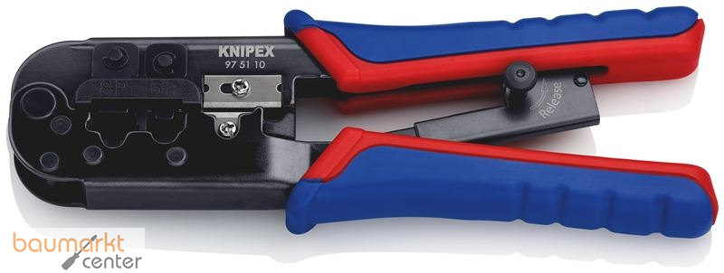 KNIPEX 97 51 10 SB Crimpzange f�r Westernstecker mit Mehrkomponenten-H�llen br�niert 190 mm