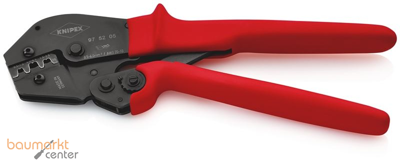KNIPEX 97 52 05 SB Crimpzange auch f�r Zweihandbedienung mit rutschhemmenden Kunststoff-H�llen br�niert 250 mm