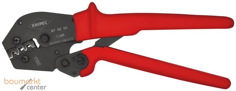 KNIPEX 97 52 05 Crimpzange auch f�r Zweihandbedienung mit rutschhemmenden Kunststoff-H�llen br�niert 250 mm