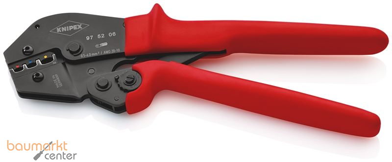 KNIPEX 97 52 06 SB Crimpzange auch f�r Zweihandbedienung mit rutschhemmenden Kunststoff-H�llen br�niert 250 mm