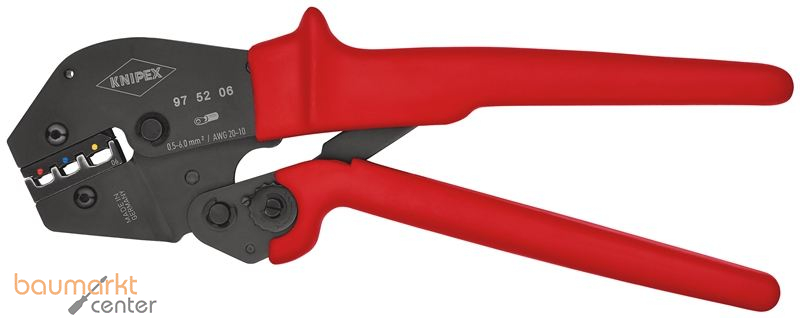 KNIPEX 97 52 06 Crimpzange auch f�r Zweihandbedienung mit rutschhemmenden Kunststoff-H�llen br�niert 250 mm