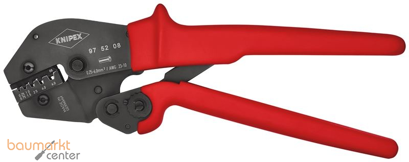 KNIPEX 97 52 08 Crimpzange auch f�r Zweihandbedienung mit rutschhemmenden Kunststoff-H�llen br�niert 250 mm