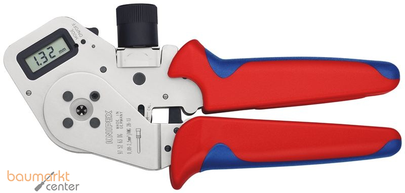 KNIPEX 97 52 63 DG Vierdornpresszange f�r gedrehte Kontakte mit Mehrkomponenten-H�llen verchromt 195 mm