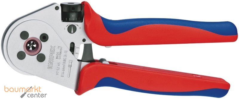 KNIPEX 97 52 65 A Vierdornpresszange f�r gedrehte Kontakte mit Mehrkomponenten-H�llen verchromt 230 mm