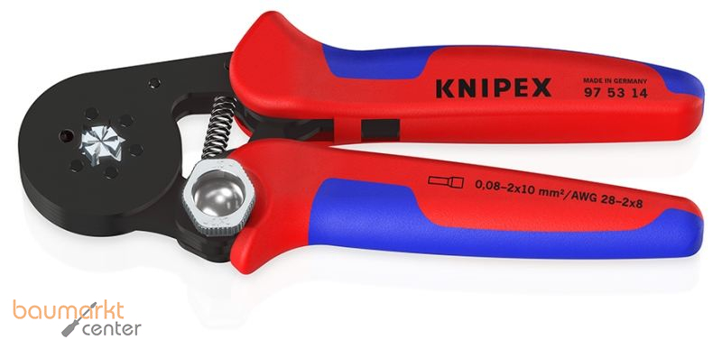 KNIPEX 97 53 14 SB Selbsteinstellende Crimpzange f�r Aderendh�lsen mit Seiteneinf�hrung mit Mehrkomponenten-H�llen br�niert 180 mm