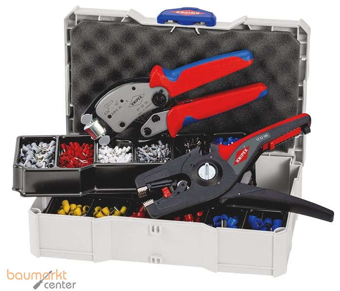 KNIPEX 97 90 14 Crimp-Sortiment f�r Aderendh�lsen 1 x 97 53 18, 1 x 12 52 195, 9 x Aderendh�lsen Sets 265 mm