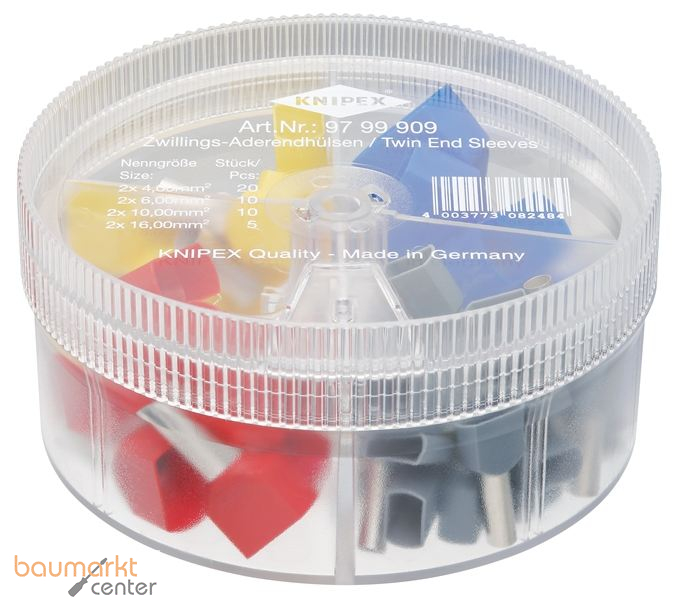 KNIPEX 97 99 909 Sortimentsboxen mit 45 Twin-Aderendh�lsen 4-teilig