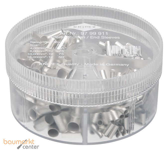 KNIPEX 97 99 911 Sortimentsboxen mit 350 unisolierten Aderendh�lsen 4-teilig