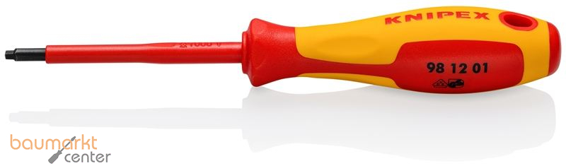 KNIPEX 98 12 01 Schraubendreher f�r Robertsonschrauben R1 isoliert mit Mehrkomponenten-H�llen, VDE-gepr�ft br�niert 185 mm