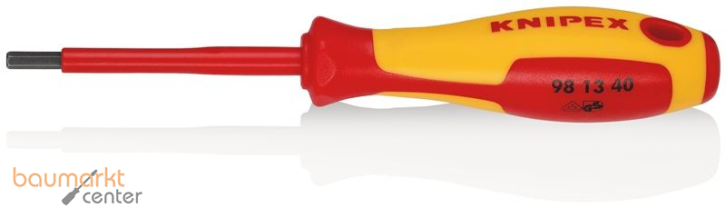 KNIPEX 98 13 40 Schraubendreher f�r Innensechskantschrauben isoliert mit Mehrkomponenten-H�llen, VDE-gepr�ft br�niert 182 mm