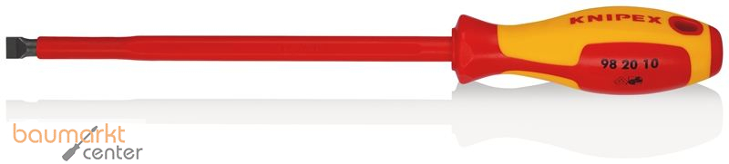 KNIPEX 98 20 10 Schraubendreher f�r Schlitzschrauben isolierender Mehrkomponenten-Griff, VDE-gepr�ft br�niert 320 mm