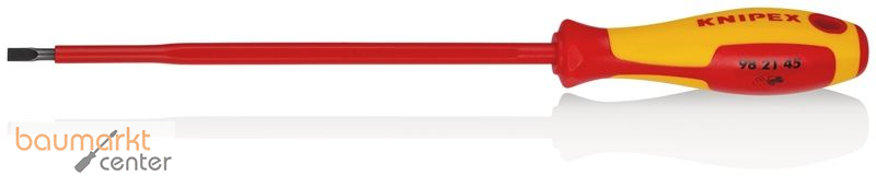 KNIPEX 98 21 45 Schraubendreher f�r Schlitzschrauben isolierender Mehrkomponenten-Griff, VDE-gepr�ft br�niert 287 mm