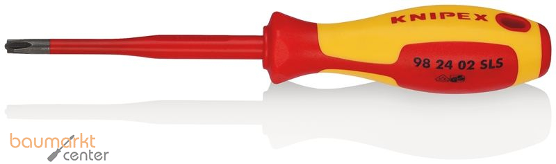 KNIPEX 98 24 02 SLS Schraubendreher (Slim) PlusMinus Phillips� isolierender Mehrkomponenten-Griff, VDE-gepr�ft br�niert 212 mm