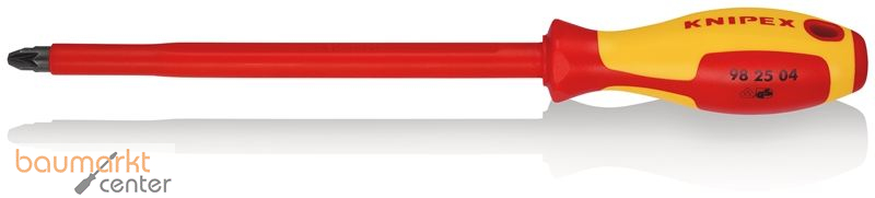 KNIPEX 98 25 04 Schraubendreher f�r Kreuzschlitzschrauben Pozidriv� isolierender Mehrkomponenten-Griff, VDE-gepr�ft br�niert 320 mm