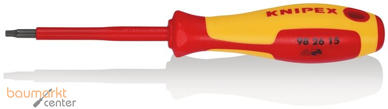 KNIPEX 98 26 15 Schraubendreher f�r Torx�-Schrauben isolierender Mehrkomponenten-Griff, VDE-gepr�ft br�niert 185 mm