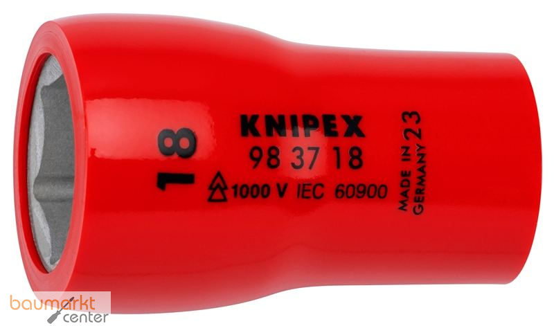 KNIPEX 98 37 18 Steckschl�sseleinsatz f�r Sechskantschrauben mit Innenvierkant 3/8" 49 mm