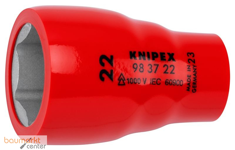 KNIPEX 98 37 22 Steckschl�sseleinsatz f�r Sechskantschrauben mit Innenvierkant 3/8" 49 mm