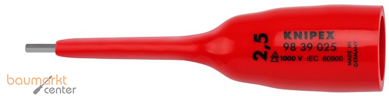 KNIPEX 98 39 025 Steckschl�sseleinsatz f�r Innensechskantschrauben mit Innenvierkant 3/8" 92 mm