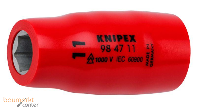KNIPEX 98 47 11 Steckschl�sseleinsatz f�r Sechskantschrauben mit Innenvierkant 1/2" 54 mm