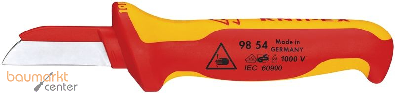KNIPEX 98 54 Kabelmesser isolierender Mehrkomponenten-Griff, VDE-gepr�ft 190 mm