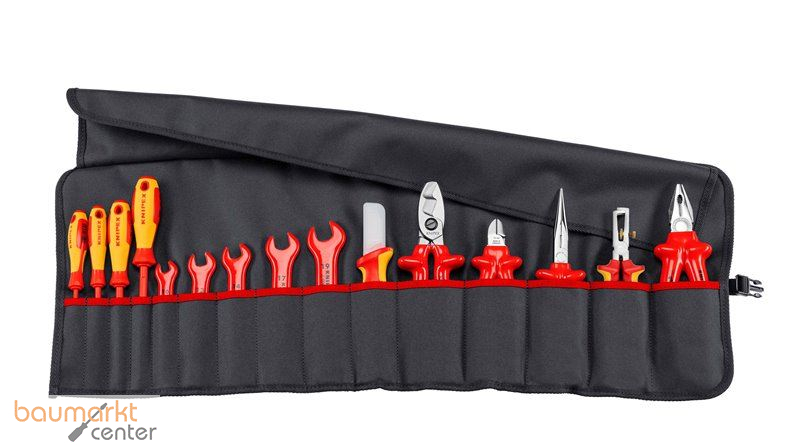 KNIPEX 98 99 13 Werkzeug-Rolltasche 15-teilig mit isolierten Werkzeugen f�r Arbeiten an elektrischen Anlagen 805 mm