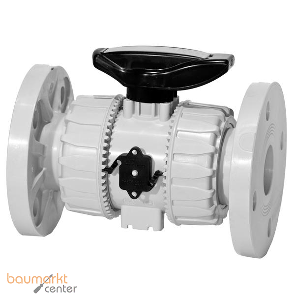 Aliaxis 2-Wege Kugelhahn VK Dual Block aus PP-H m.Festflansch VKDOM/FKM d 50