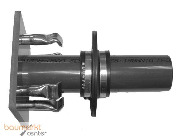 Aliaxis PVC-U Wanddurchf�hrung gerade d125 DN125 einseit.Flansch Stahl verzinkt