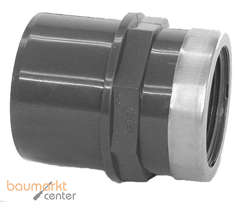 Aliaxis �-Muffennippel PVC-U DIMV R 2" x d 63 PN16 Klebmuffe/-stutzen/Gew.muffe metall