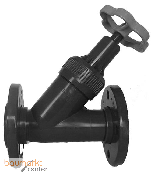 Aliaxis PVC-U Schr�gsitzabsperrventil d50 FKM Losflansch VVOV-FKM