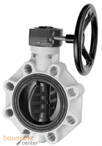 Aliaxis PVC-U Uni-Industrie-Absperrklapp d140 Handgetriebe EPDM FKOV-RM-EPDM