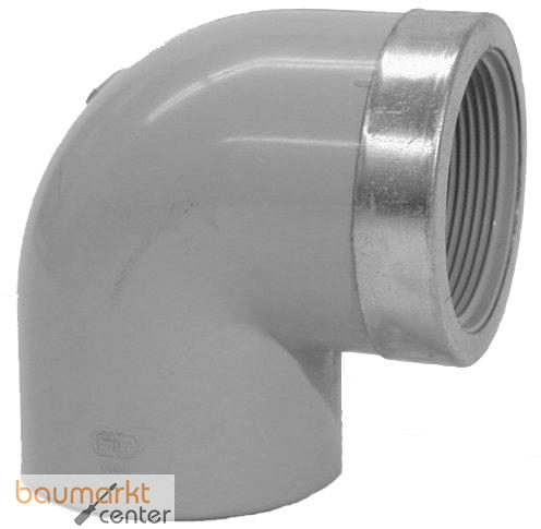 Aliaxis �berg-Winkel PVC-C 90 Gr.d32xR1 Metallring Klebemuffe Gew.anschluss GIMC