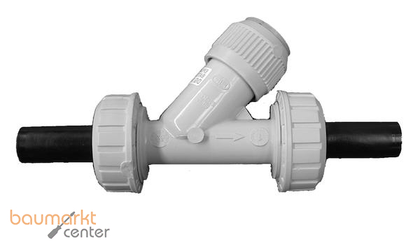 Aliaxis Schr�gsitz-R�ckschlagventil PP, PE-LS Stutzen PE 100, SDR 11 VRUBEM/EPDM d 50
