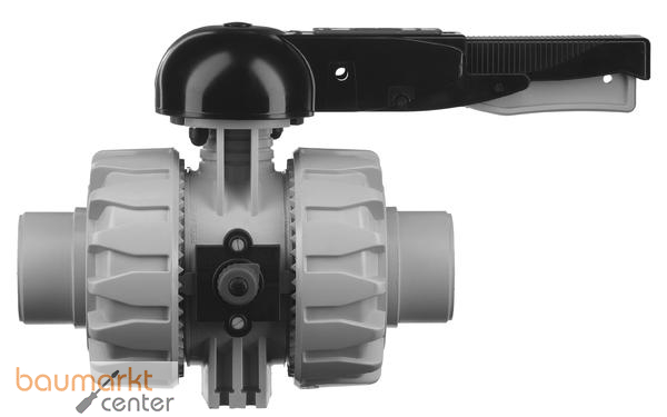 Aliaxis 2-Wege Kugelhahn VK Dual Block mit PP- Stutzen zum Muffenschwei�en d 110