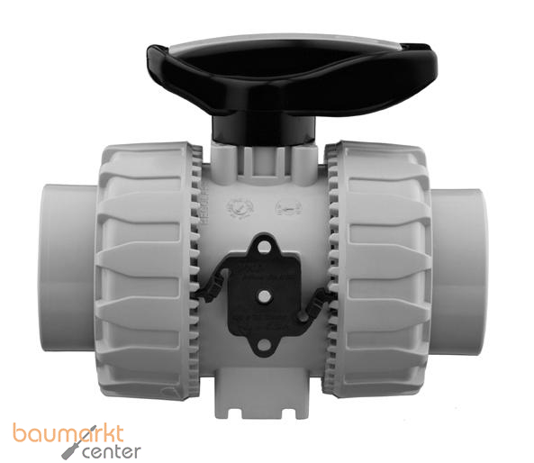 Aliaxis 2-Wege Kugelhahn VK Dual Block aus PP-H mit Gewindemuffen VKDFM/EPDM R 2 Zoll