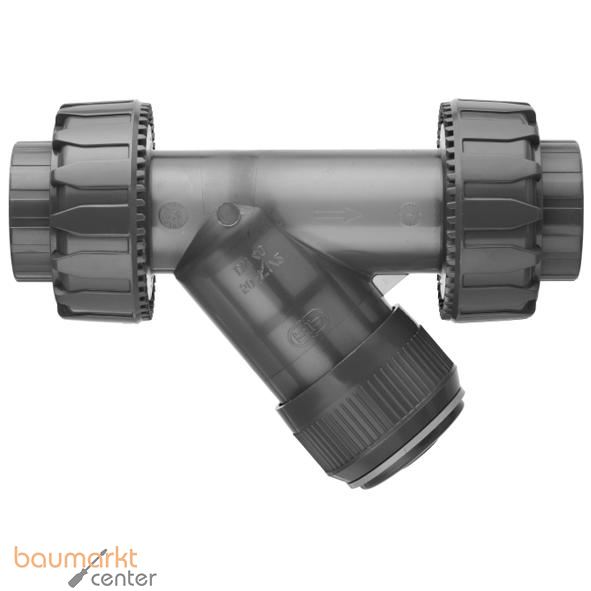 Aliaxis Schmutzf�nger PVC-U trans.R1 1/2 FKM Verschraubung Gewindemuffe RVUFT-FKM