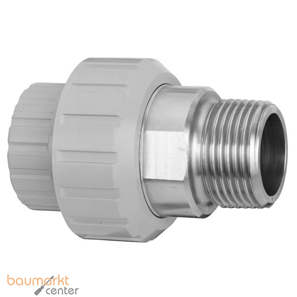 Aliaxis �-Verschraubung PVC-C d20xR1/2 Rohr-AG auf Edelstahl EPDM BIRXC
