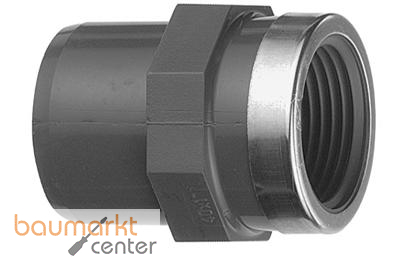 Aliaxis �berg-Muffennippel PVC-U m. Metallring d 32 x 3/4, RM3