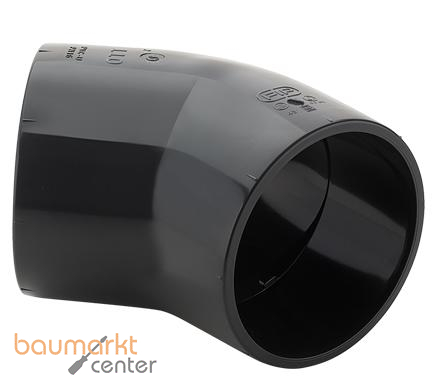 Aliaxis Winkel 45 Gr. PVC-U HIV d 200 Klebmuffe