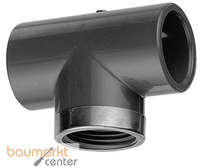 Aliaxis T-St�ck PVC-U 90 Gr. m. Metallring d 40 x 1 1/4, TM3