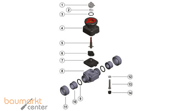 Aliaxis Geh�use PVC-U m. Klebstutzen f. DKDV d 50