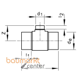 Aliaxis T-St�ck red. 90 Gr. kurz PE100 SDR 17 d 225 x 110 TRBE
