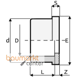 Aliaxis Bundbuchse PVC-U gerillt, d 125, QR1