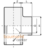 Aliaxis T-St�ck PVC-U 90 Gr., d 125, TI1