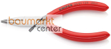 KNIPEX 25 01 125 Flachrundzange mit Schneide (Radiozange) mit Kunststoff �berzogen schwarz atramentiert 125 mm